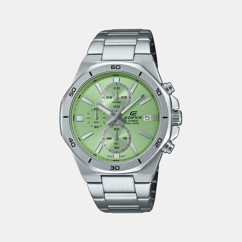 Edifice Men Quartz Green Dial Analog Stainless Steel Watch ED637