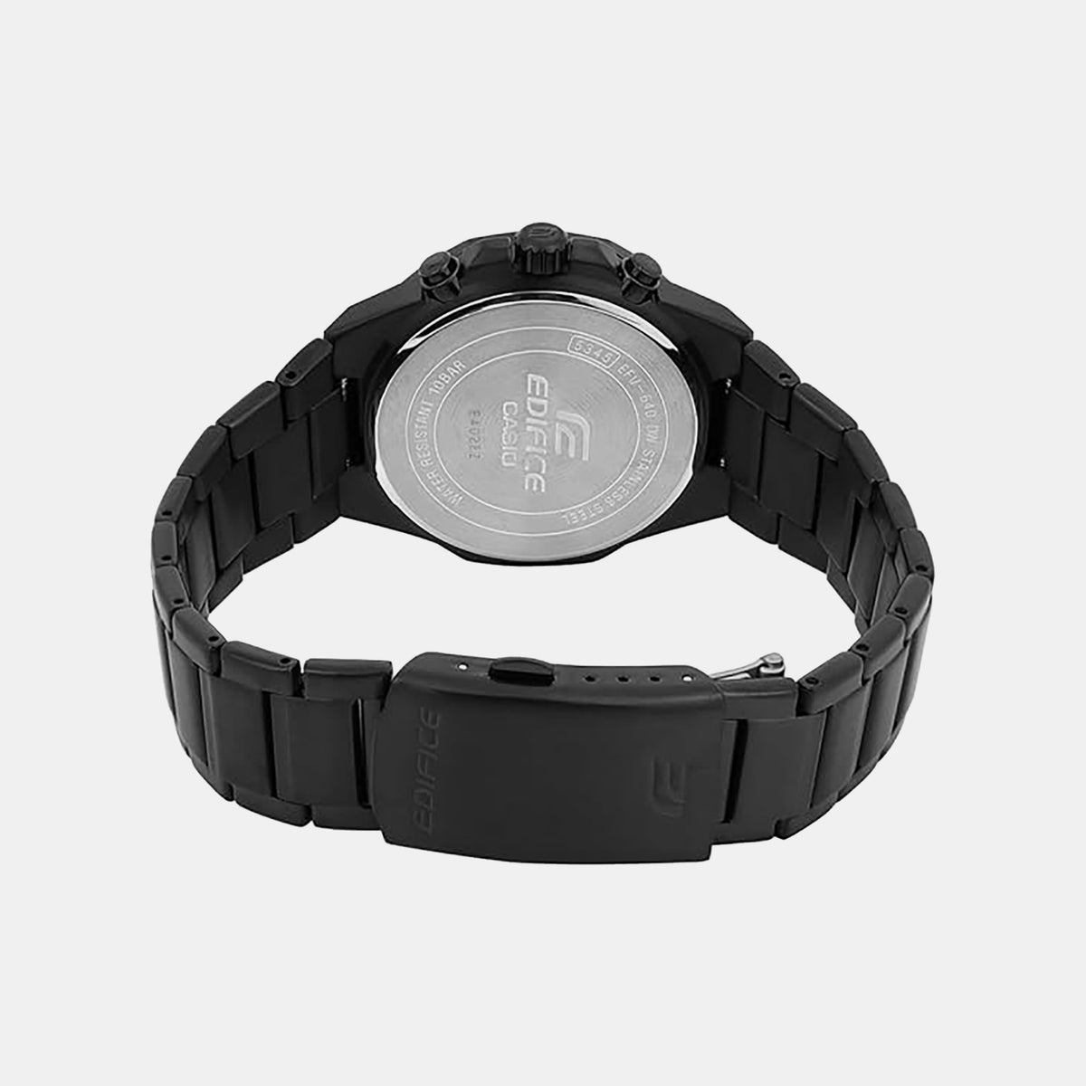 Edifice Men Quartz Black Dial Chronograph Stainless Steel Watch ED638