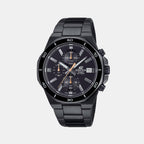 Edifice Men Quartz Black Dial Chronograph Stainless Steel Watch ED638