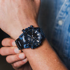 Edifice Men Quartz Navy Dial Analog-Digital Stainless Steel Watch ED639