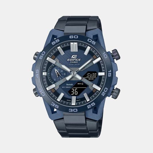 Edifice Men Quartz Navy Blue Dial Analog-Digital Stainless Steel Watch ED639