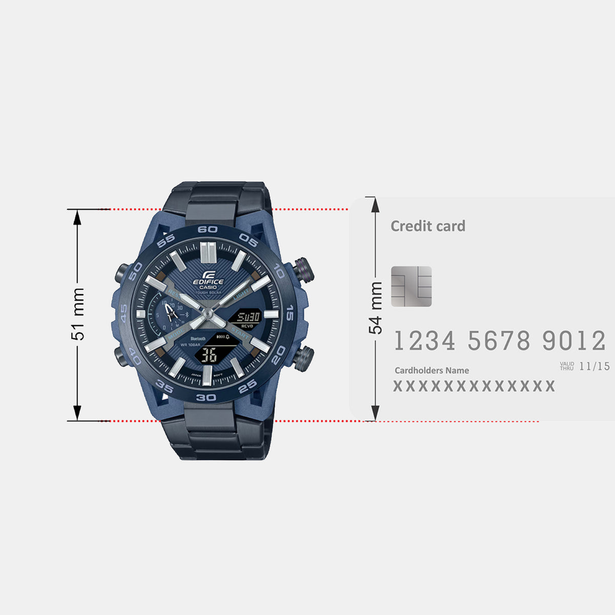 Edifice Men Quartz Navy Dial Analog-Digital Stainless Steel Watch ED640