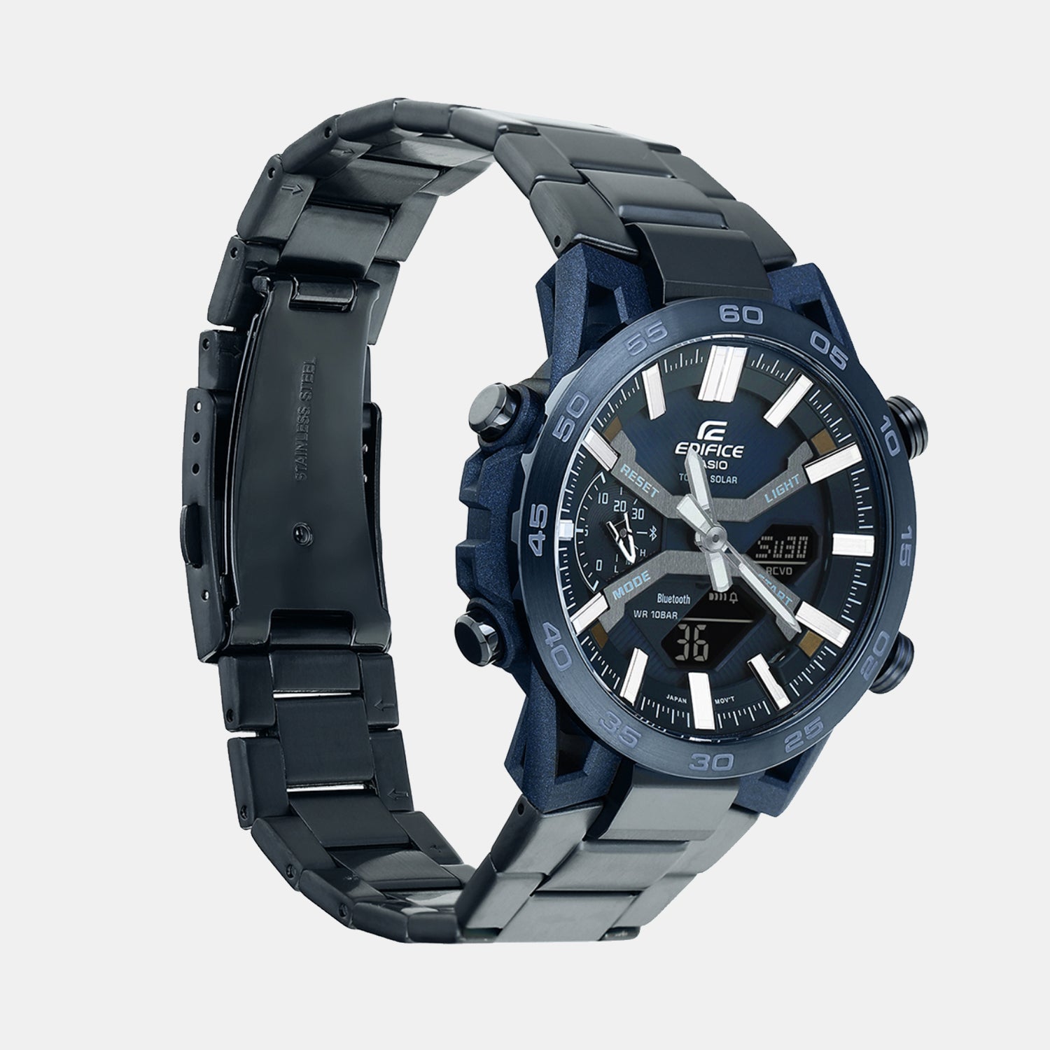 Edifice Men Quartz Navy Blue Dial Analog-Digital Stainless Steel Watch ED639