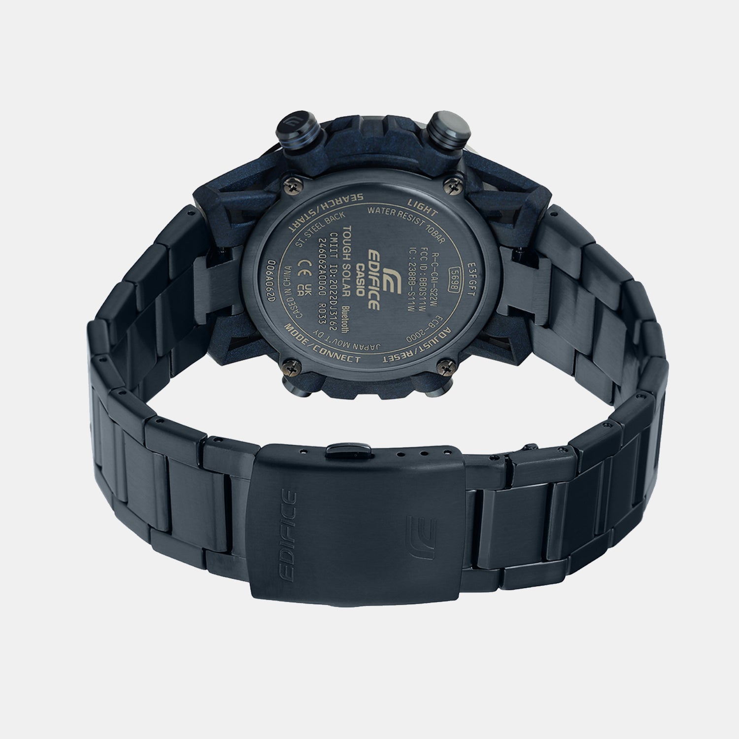 Edifice Men Quartz Navy Blue Dial Analog-Digital Stainless Steel Watch ED640