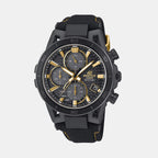 Edifice Men Quartz Black Dial Chronograph Alcantara Watch ED641