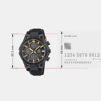Edifice Men Quartz Black Dial Chronograph Alcantara Watch ED641