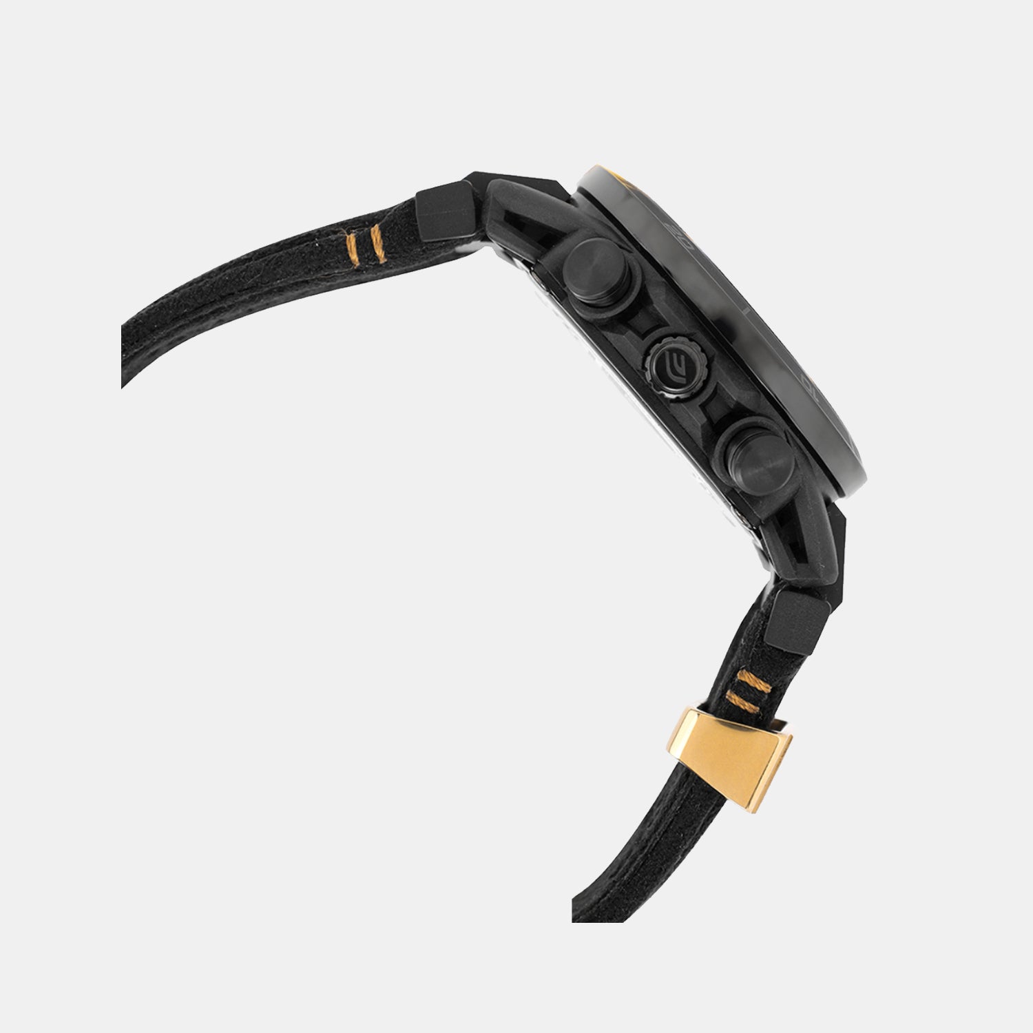 Edifice Men Quartz Black Dial Chronograph Alcantara Watch ED641