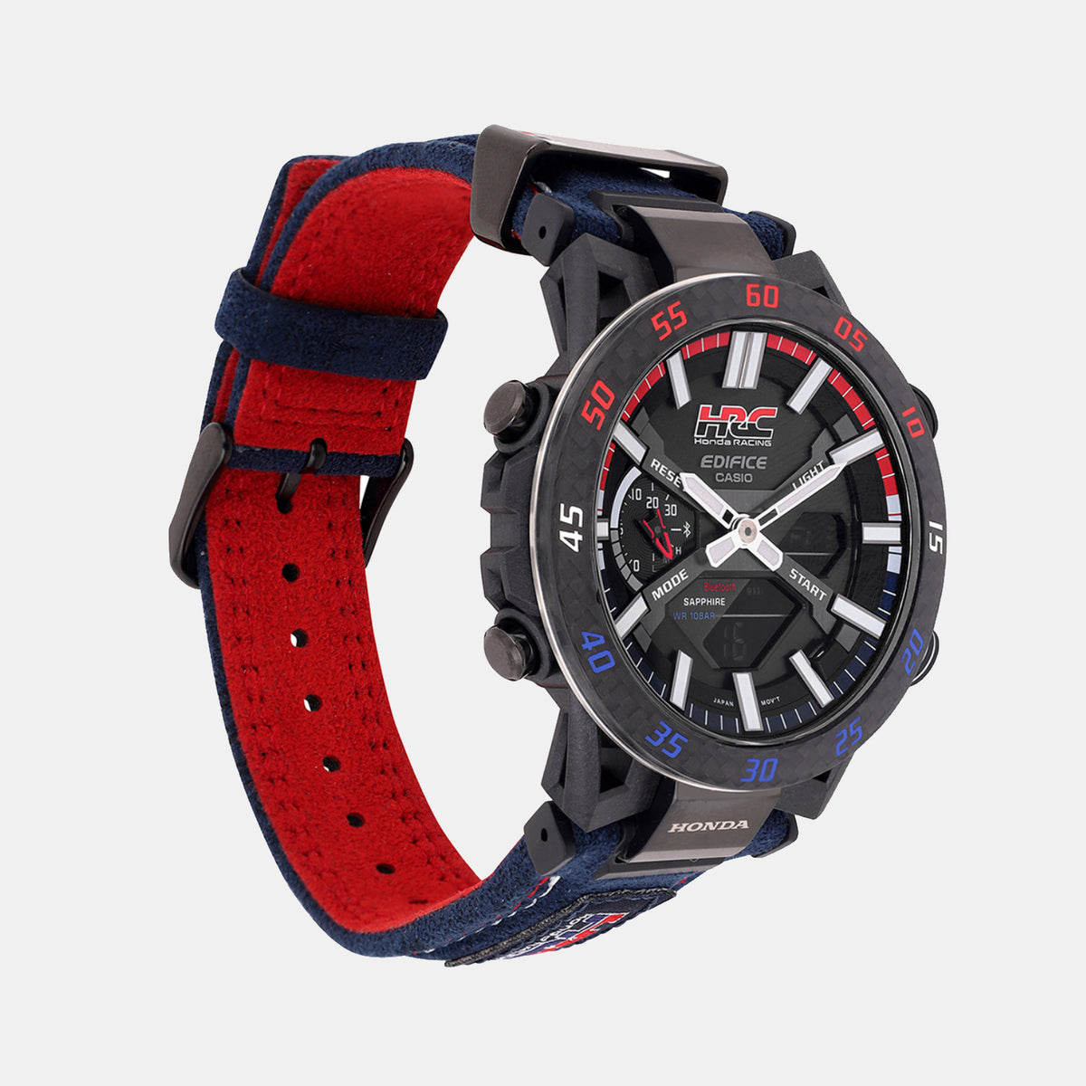 Edifice Men Quartz Black Dial Analog-Digital Leather Watch ED642