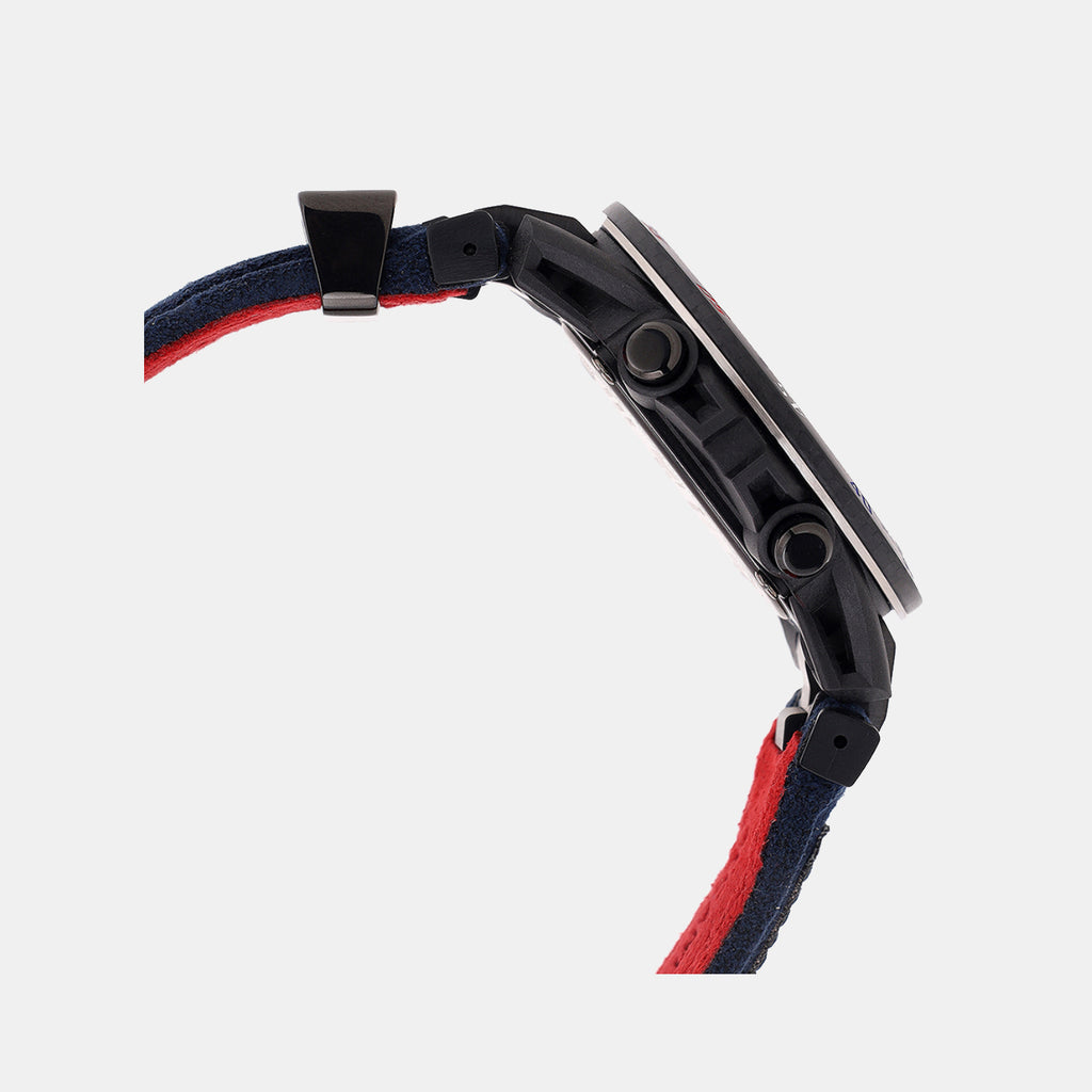 Edifice Men Quartz Black Dial Analog-Digital Alcantara Watch ED642