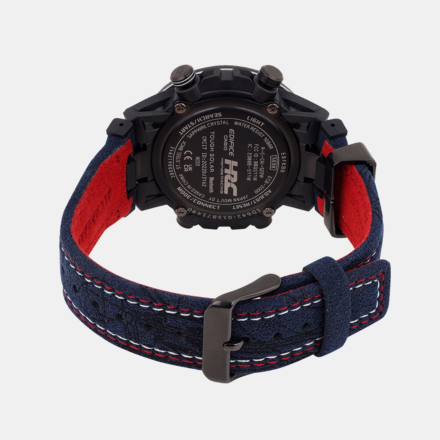 Edifice Men Quartz Black Dial Analog-Digital Alcantara Watch ED642