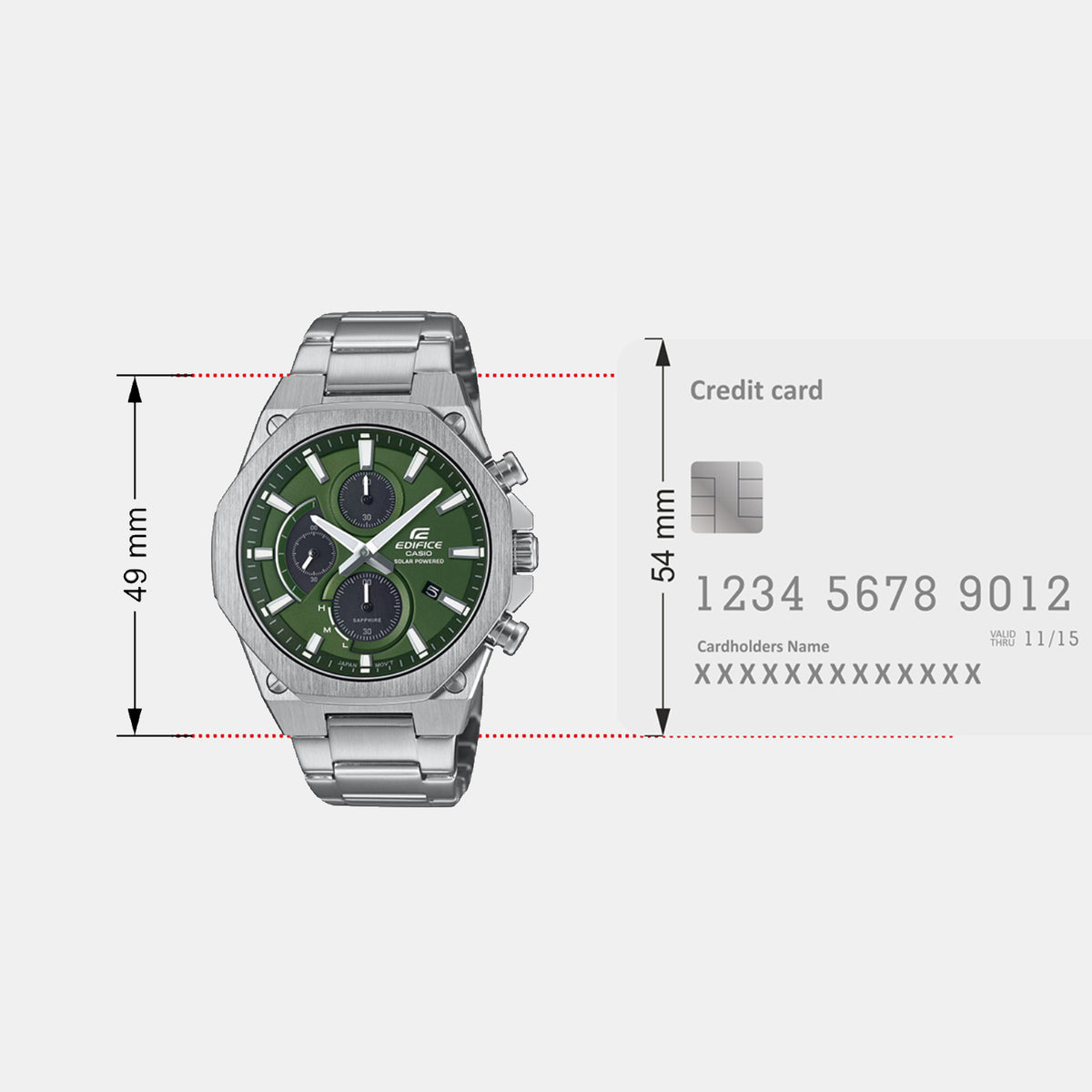 Edifice Men Quartz Green Dial Chronograph Stainless Steel Watch ED643