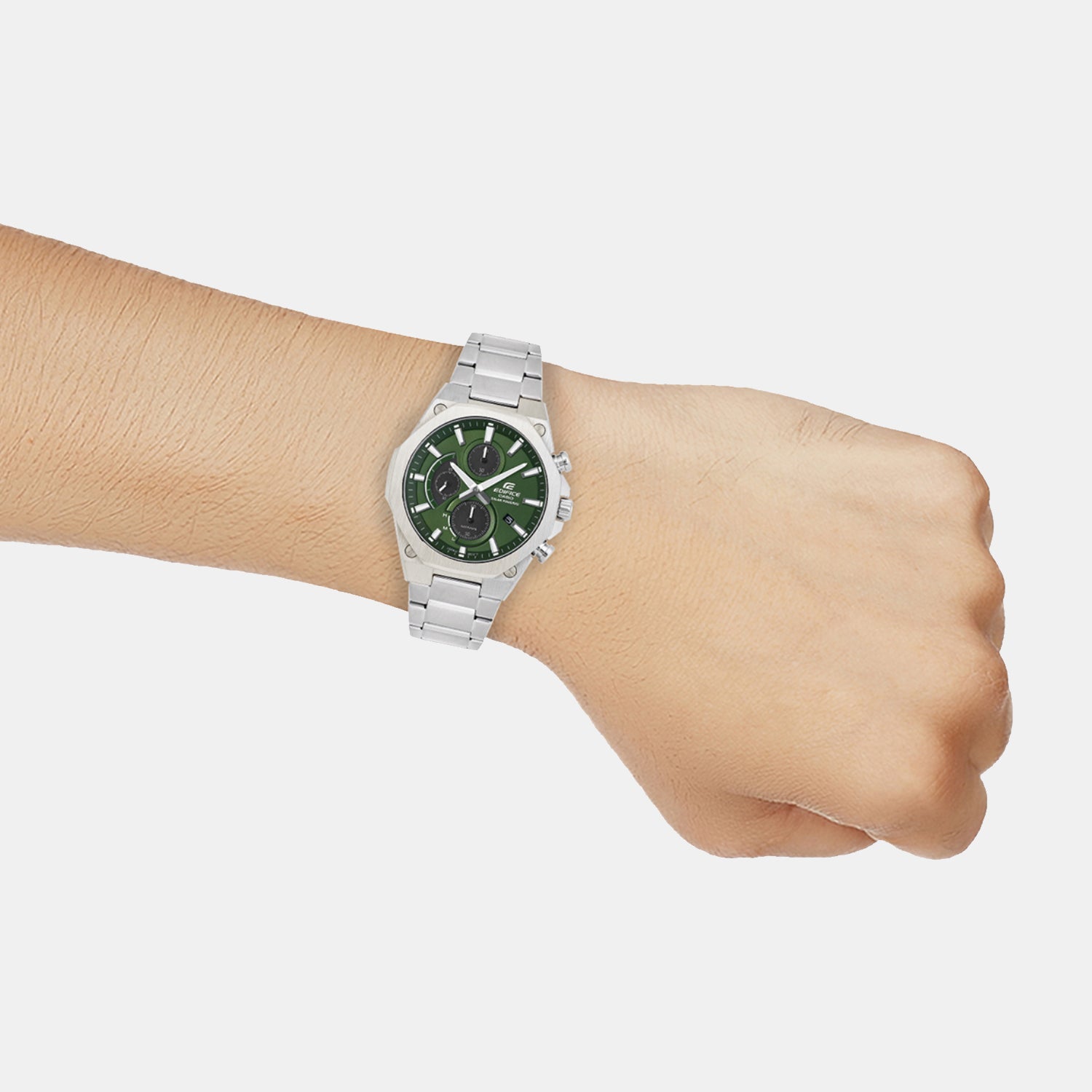 Edifice Men Quartz Green Dial Chronograph Stainless Steel Watch ED643