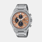 Edifice Men Quartz Orange Dial Chronograph Stainless Steel Watch ED644