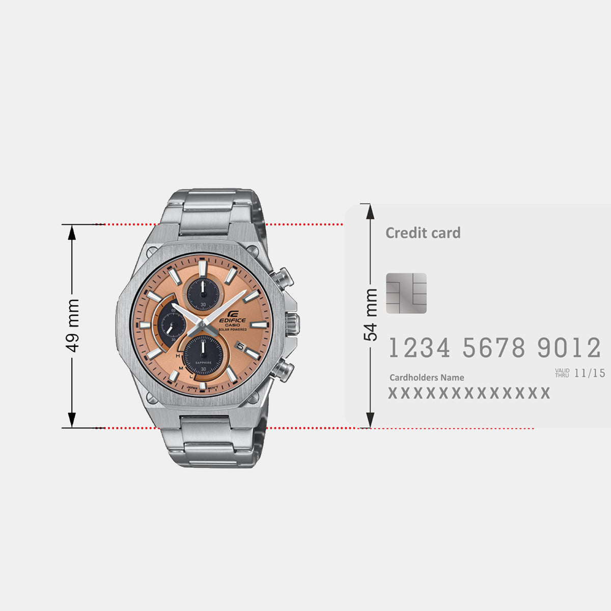 Edifice Men Quartz Orange Dial Chronograph Stainless Steel Watch ED644