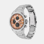 Edifice Men Quartz Orange Dial Chronograph Stainless Steel Watch ED644