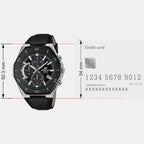 Edifice Men Quartz Black Dial Analog Leather Watch ED645