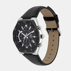 Edifice Men Quartz Black Dial Analog Leather Watch ED645