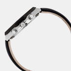 Edifice Men Quartz Black Dial Analog Leather Watch ED645