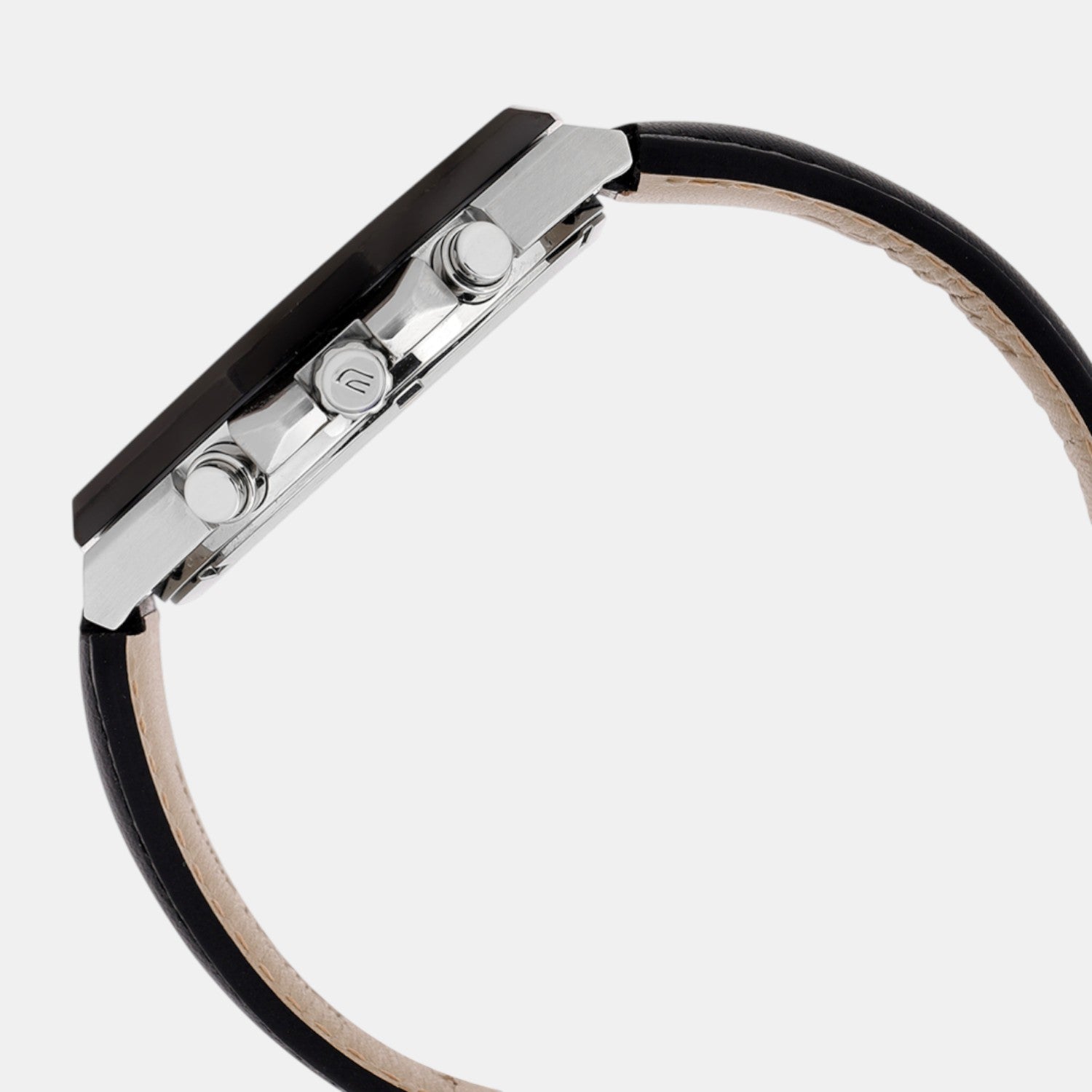 Edifice Men Quartz Black Dial Analog Leather Watch ED645