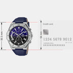 Edifice Men Quartz Black Dial Analog Leather Watch ED646