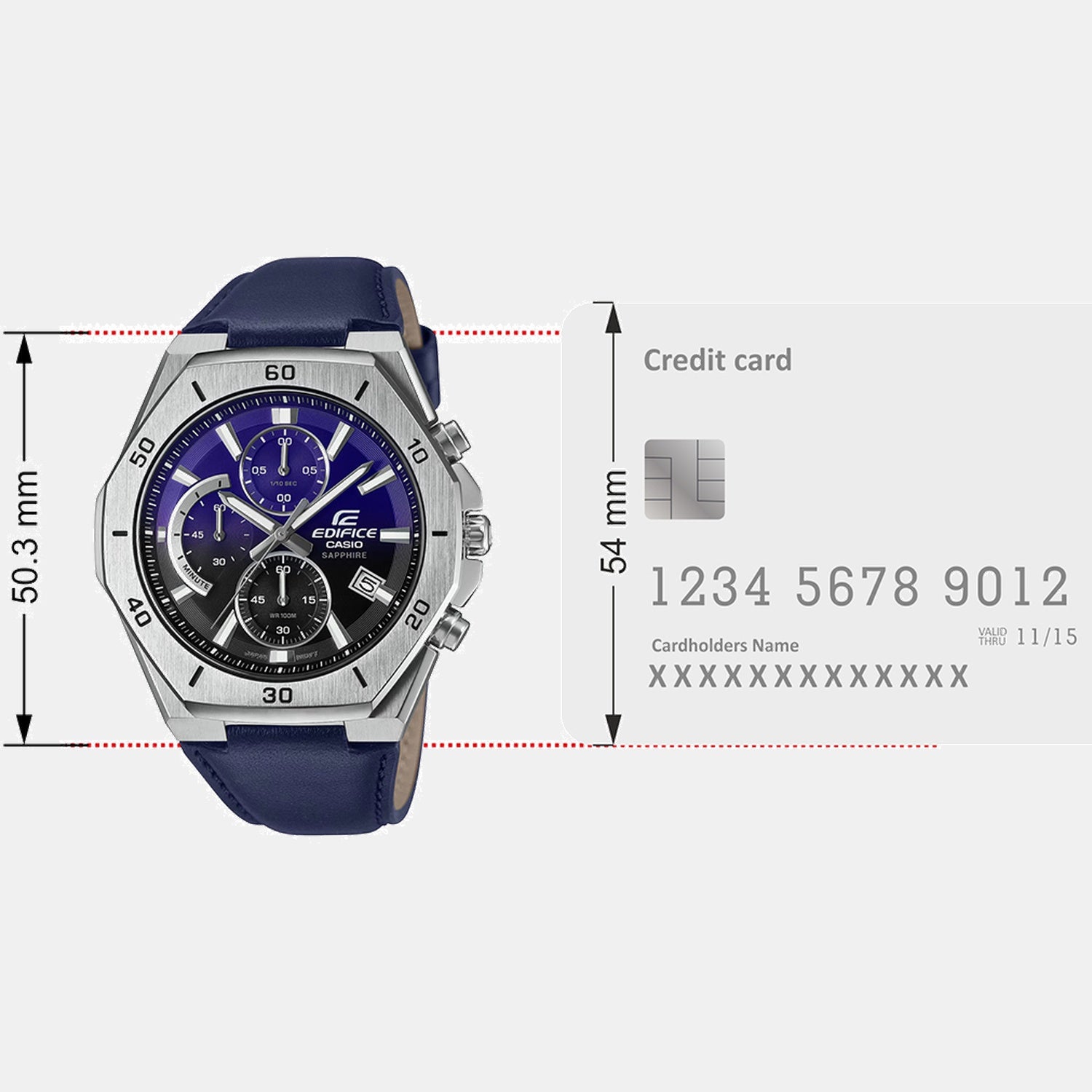 Edifice Men Quartz Black Dial Analog Leather Watch ED646