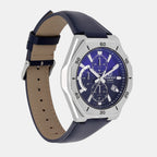 Edifice Men Quartz Black Dial Analog Leather Watch ED646