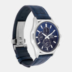 Edifice Men Quartz Blue Dial Analog Leather Watch ED648