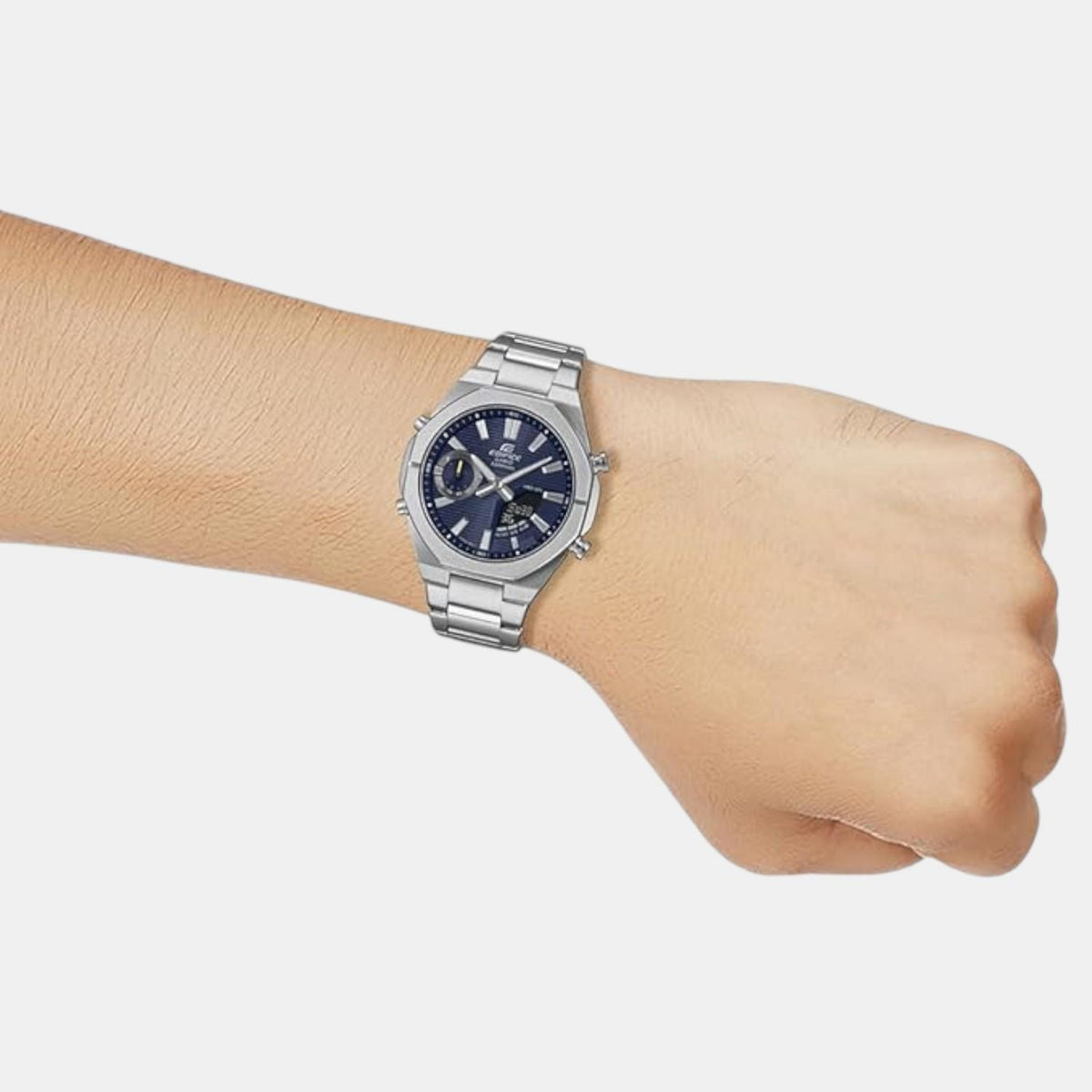 Edifice Men Quartz Blue Dial Analog-Digital Stainless Steel Watch ED649