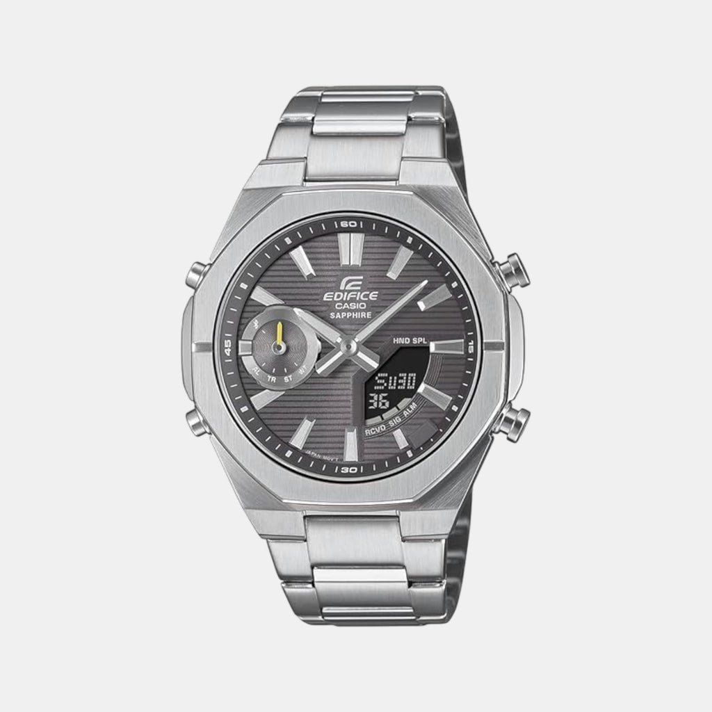 Edifice Men Quartz Grey Dial Analog-Digital Stainless Steel Watch ED650
