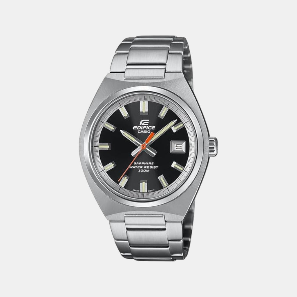 Edifice Men Quartz Black Dial Analog Stainless Steel Watch ED652
