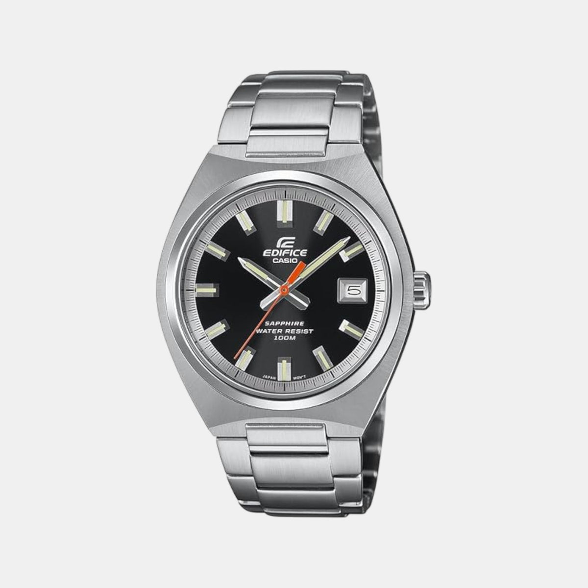 Edifice Men Quartz Black Dial Analog Stainless Steel Watch ED652