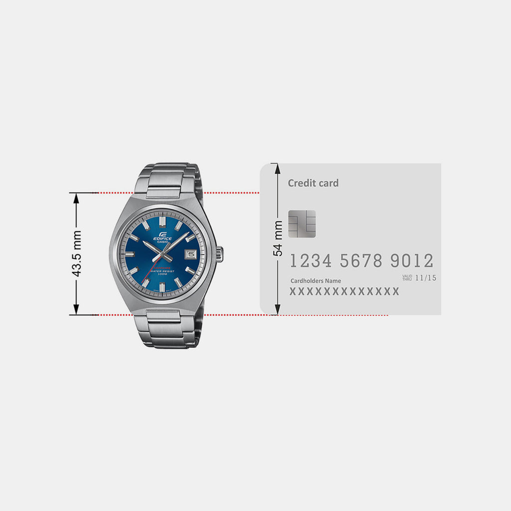 Edifice Men Quartz Blue Dial Analog Stainless Steel Watch ED653