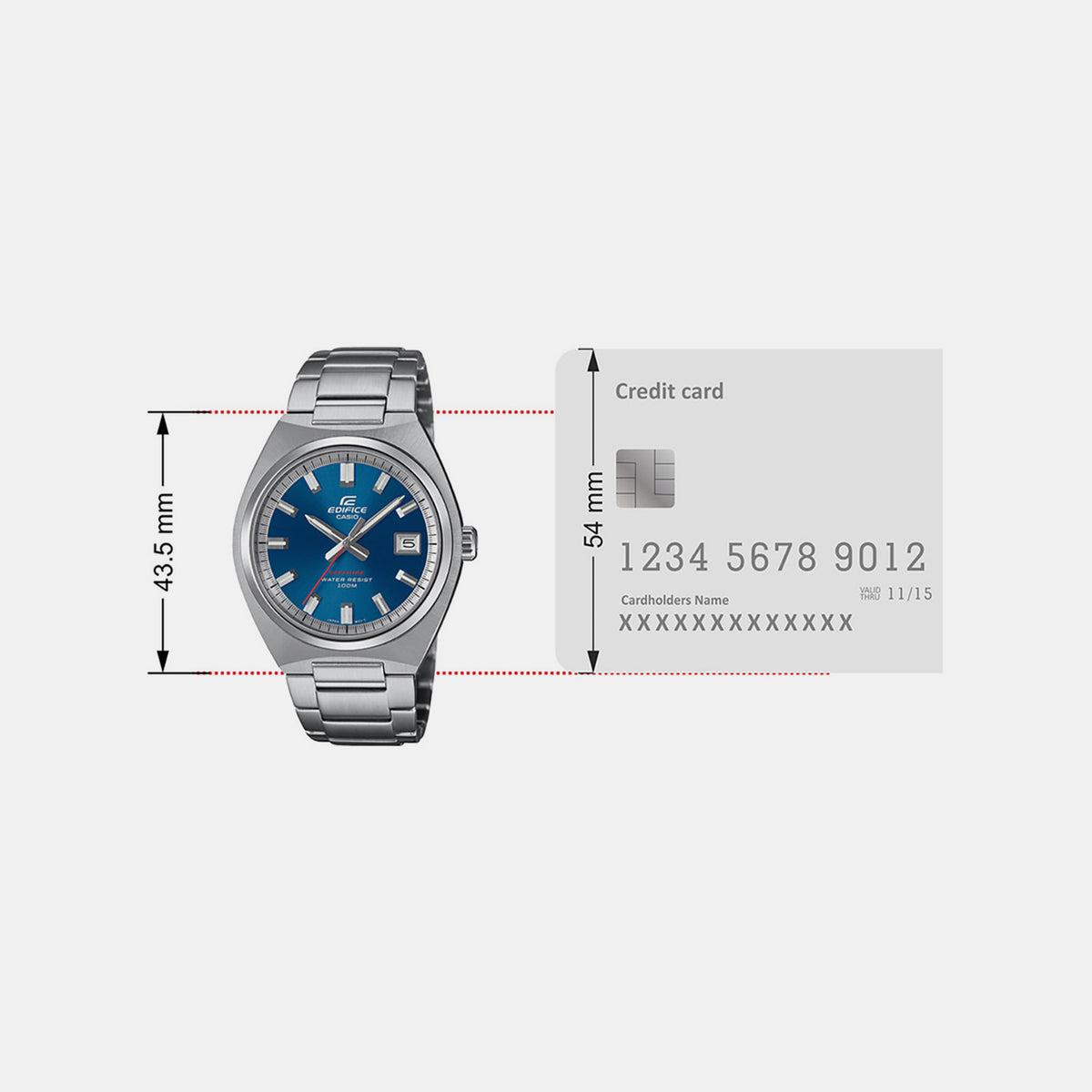 Edifice Men Quartz Blue Dial Analog Stainless Steel Watch ED653