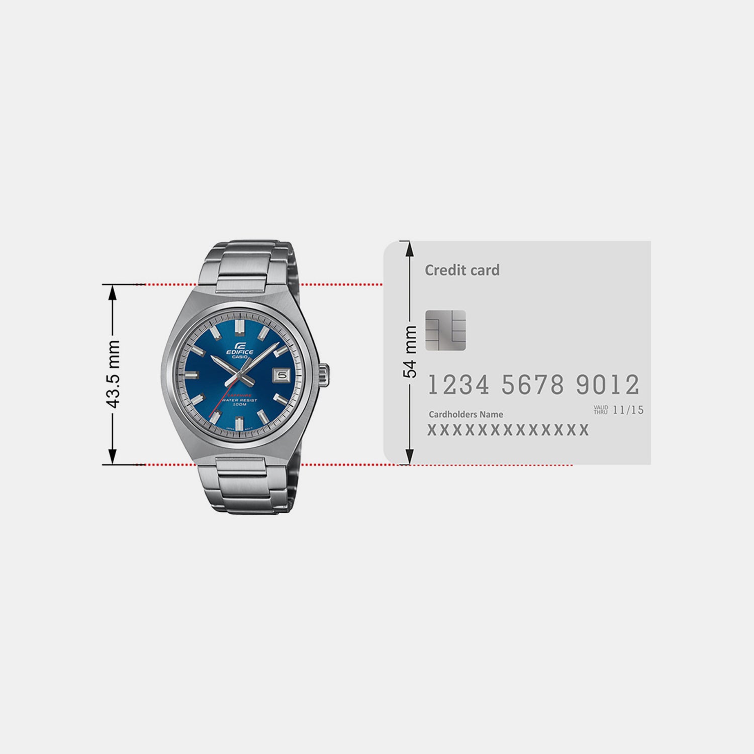 Edifice Men Quartz Blue Dial Analog Stainless Steel Watch ED653