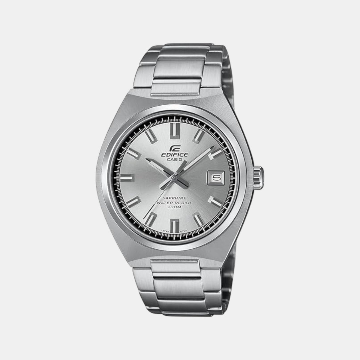 Edifice Men Quartz Silver Dial Analog Stainless Steel Watch ED654