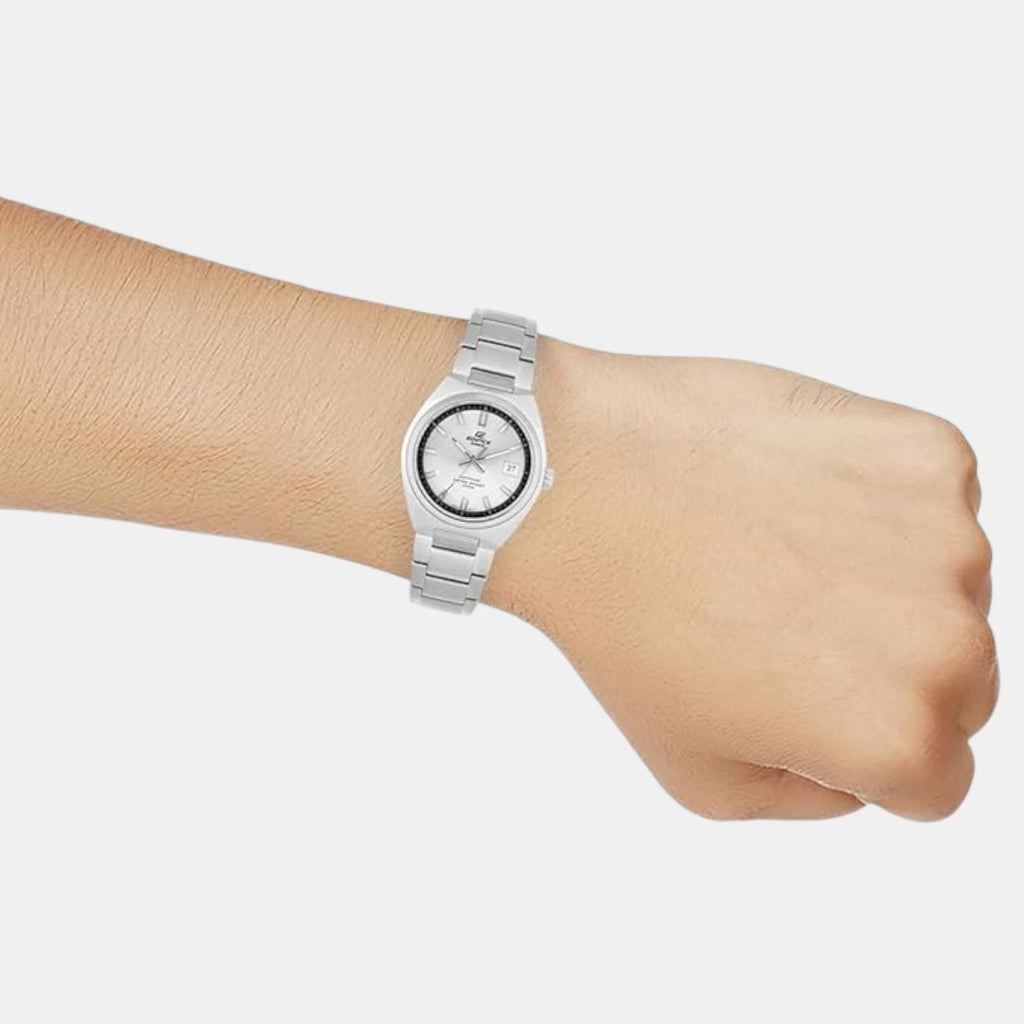 Edifice Men Quartz Silver Dial Analog Stainless Steel Watch ED654