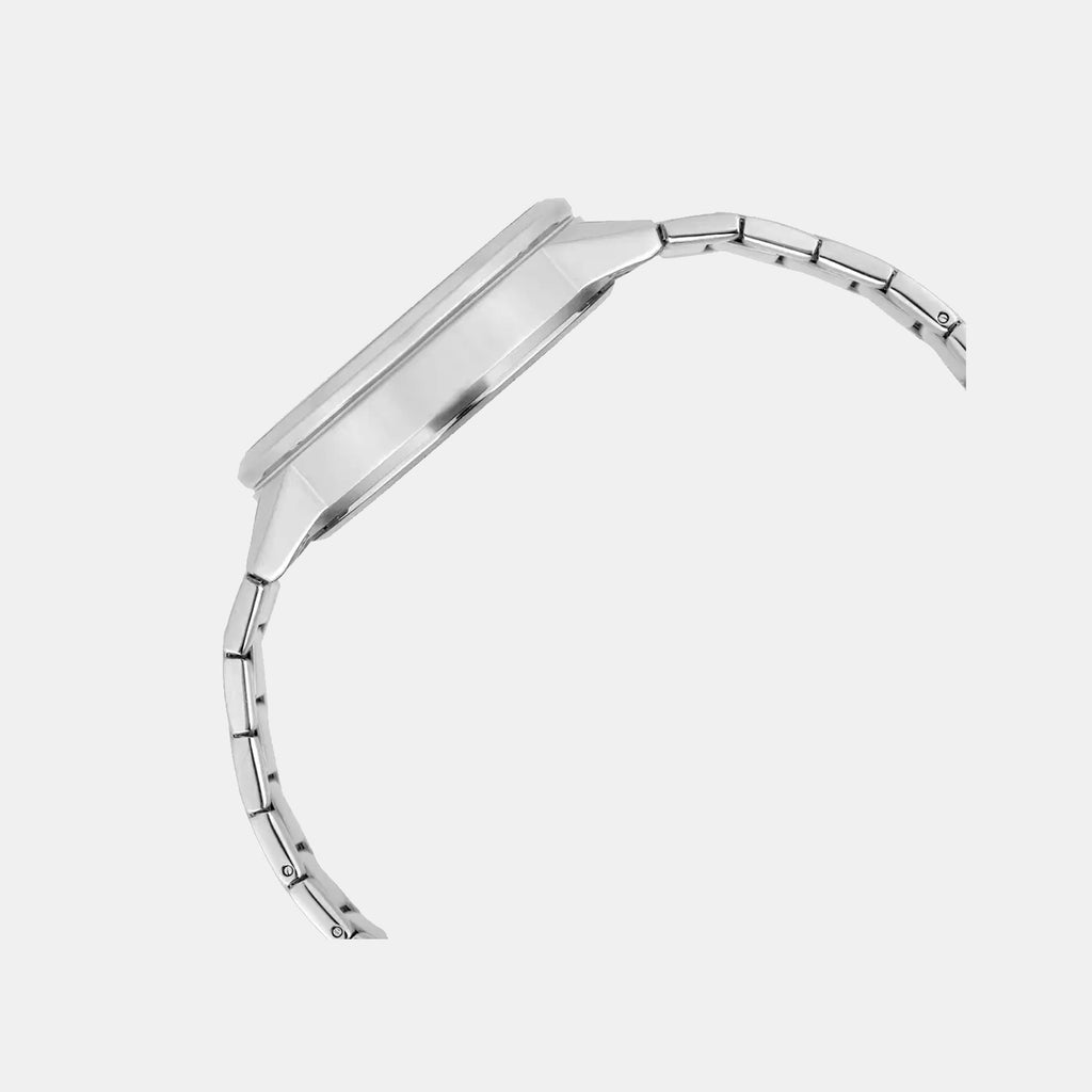 Edifice Men Quartz Black & White Dial Multi-Function Stainless Steel Watch ED655