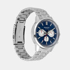 Edifice Men Quartz Blue & White Dial Multi-Function Stainless Steel Watch ED656
