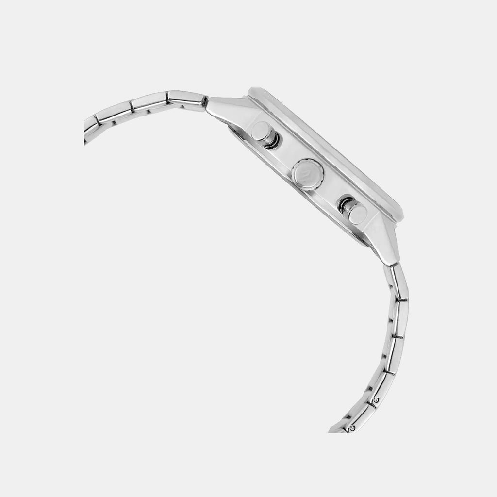 Edifice Men Quartz Blue & White Dial Multi-Function Stainless Steel Watch ED656