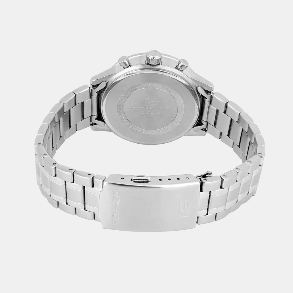 Edifice Men Quartz Blue & White Dial Multi-Function Stainless Steel Watch ED656