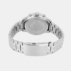 Edifice Men Quartz Blue & White Dial Multi-Function Stainless Steel Watch ED656