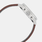 Edifice Men Quartz Cream & Black Dial Multicolour-Function Leather Watch ED657