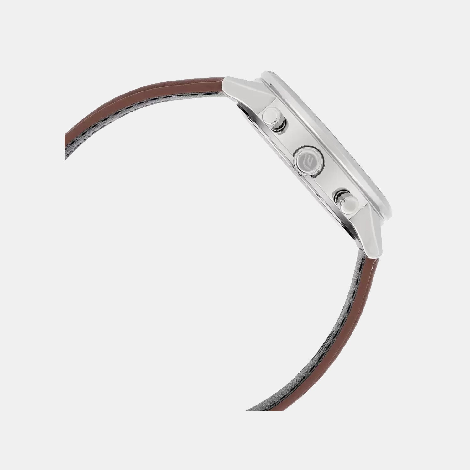 Edifice Men Quartz Cream & Black Dial Multi-Function Leather Watch ED657