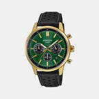 Edifice Men Quartz Green & Black Dial Multi-Function Leather Watch ED658