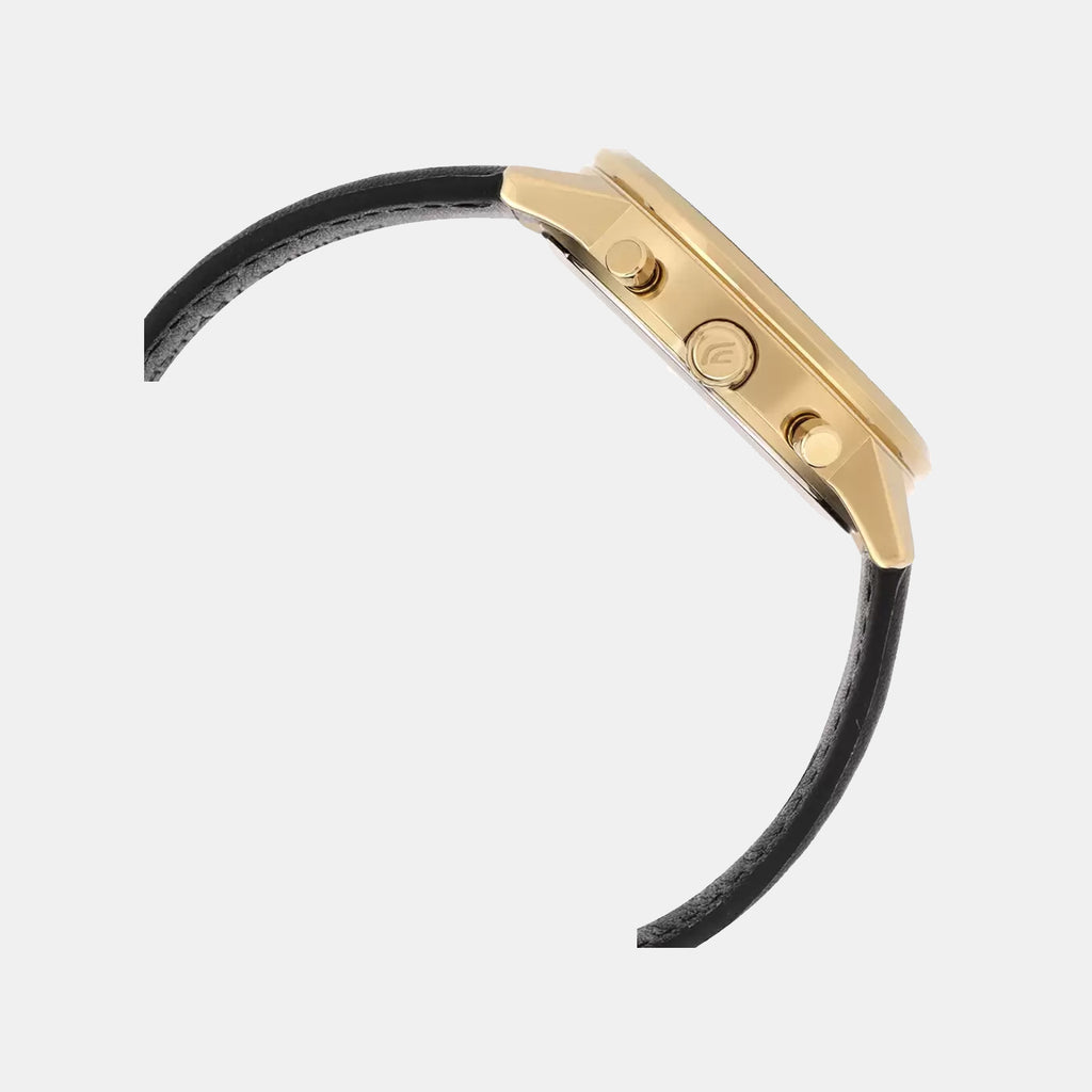 Edifice Men Quartz Green & Black Dial Multi-Function Leather Watch ED658