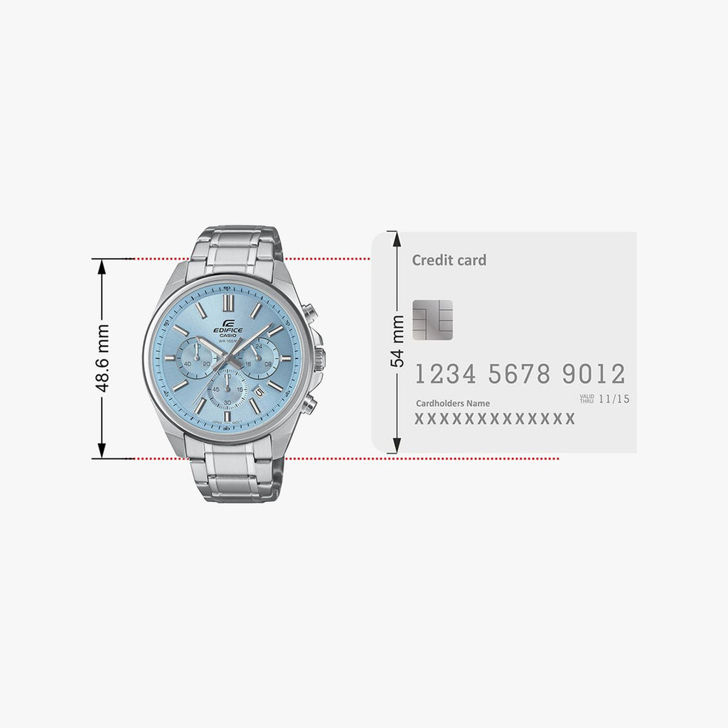 Edifice Men Quartz Blue Dial Chronograph Stainless Steel Watch ED659