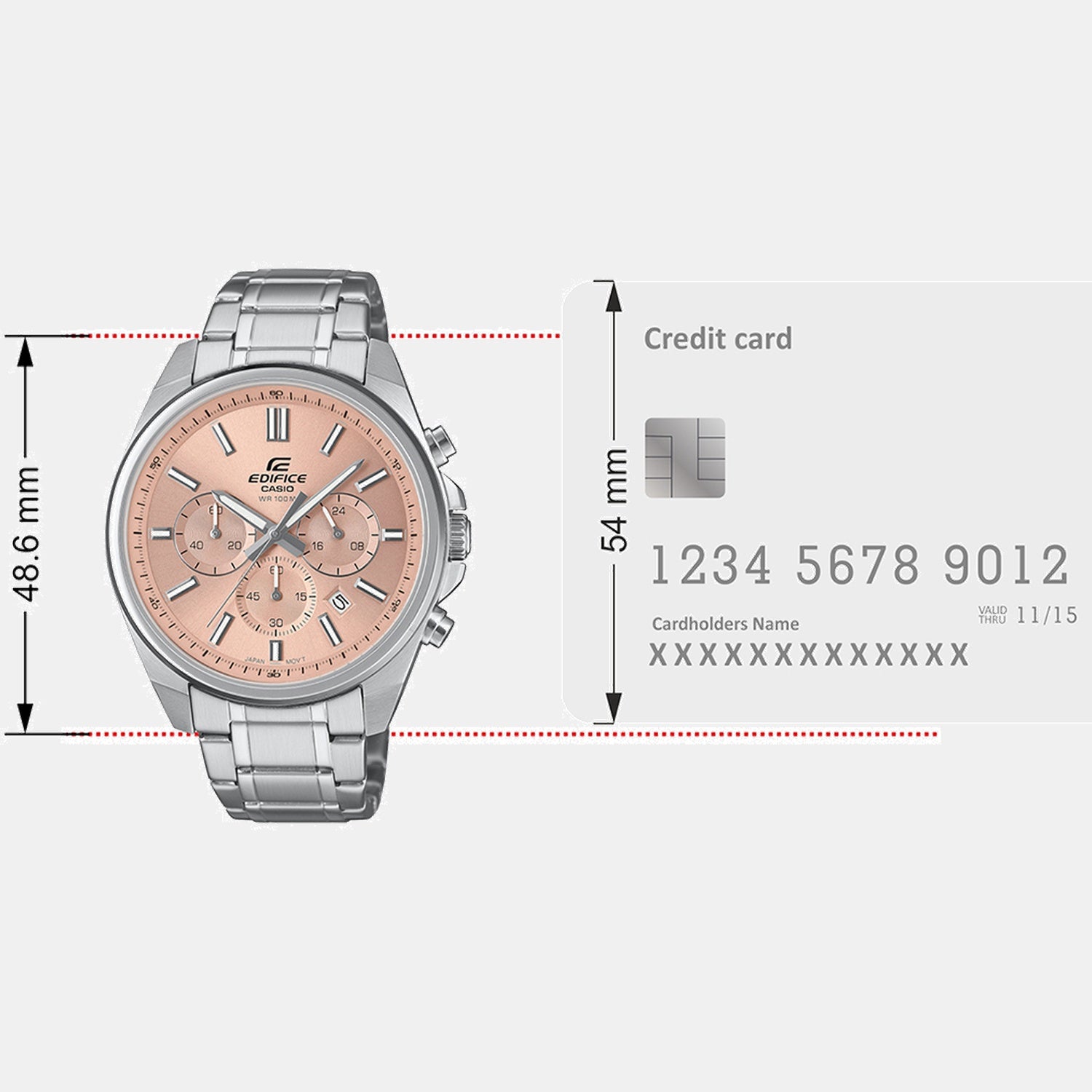 Edifice Men Quartz Peach Dial Analog Stainless Steel Watch ED660