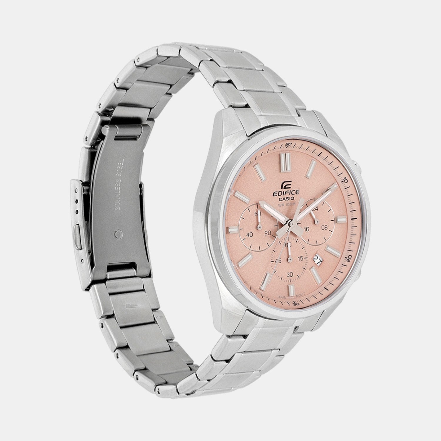 Edifice Men Quartz Peach Dial Analog Stainless Steel Watch ED660