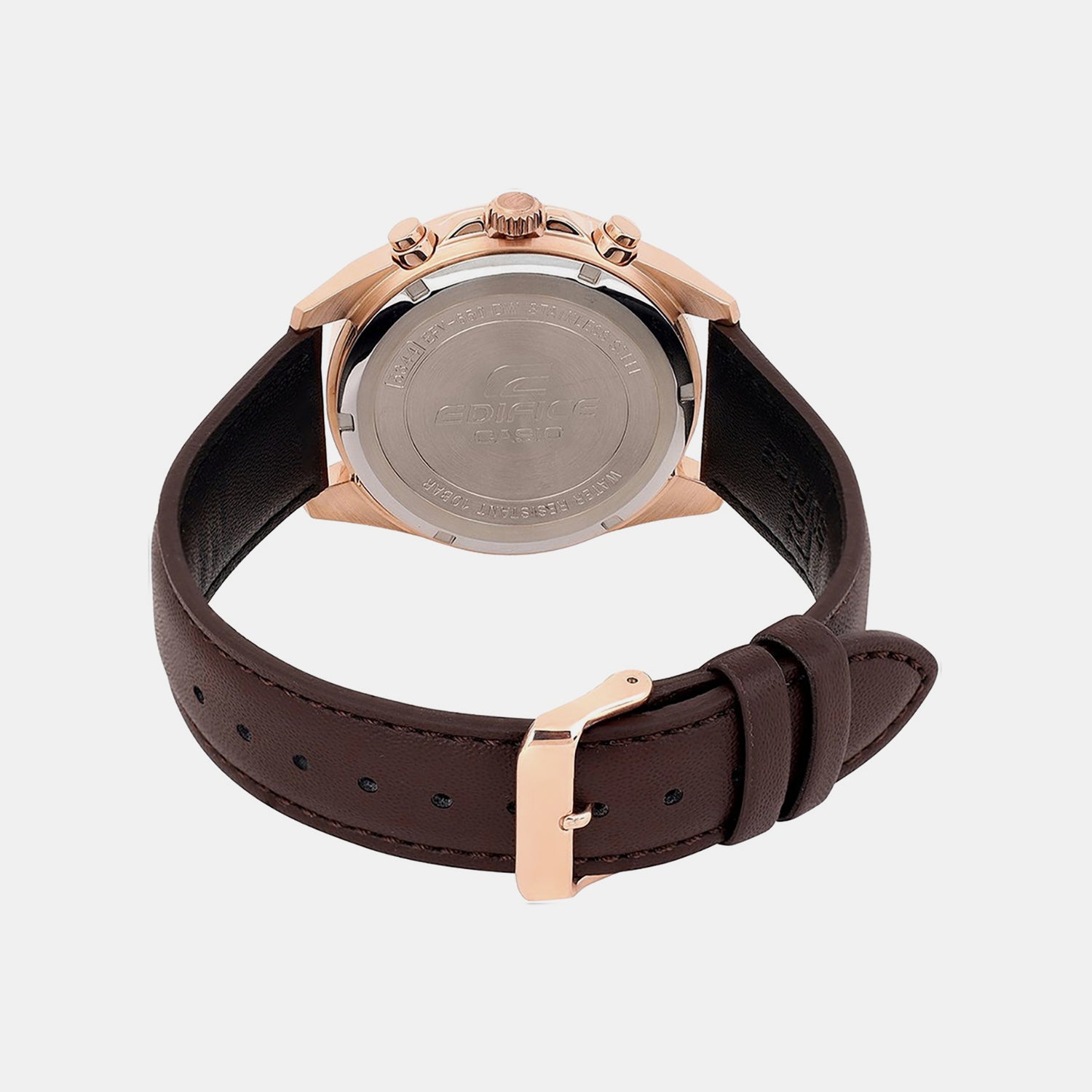 Edifice Men Quartz Brown Dial Chronograph Leather Watch ED662