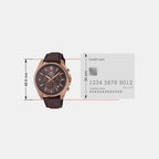 Edifice Men Quartz Brown Dial Chronograph Leather Watch ED662